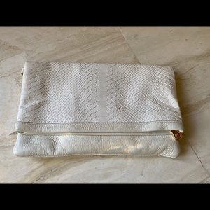 GiGi New York white python clutch / crossbody